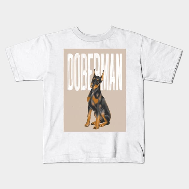 Doberman Dog Kids T-Shirt by Art Designs